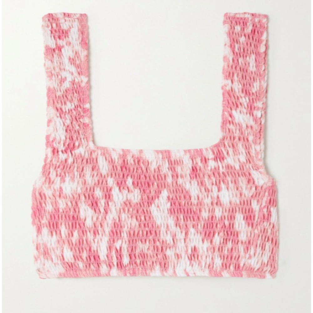 Faithfull the Brand Brie Shirred Tie-dyed Bikini Top